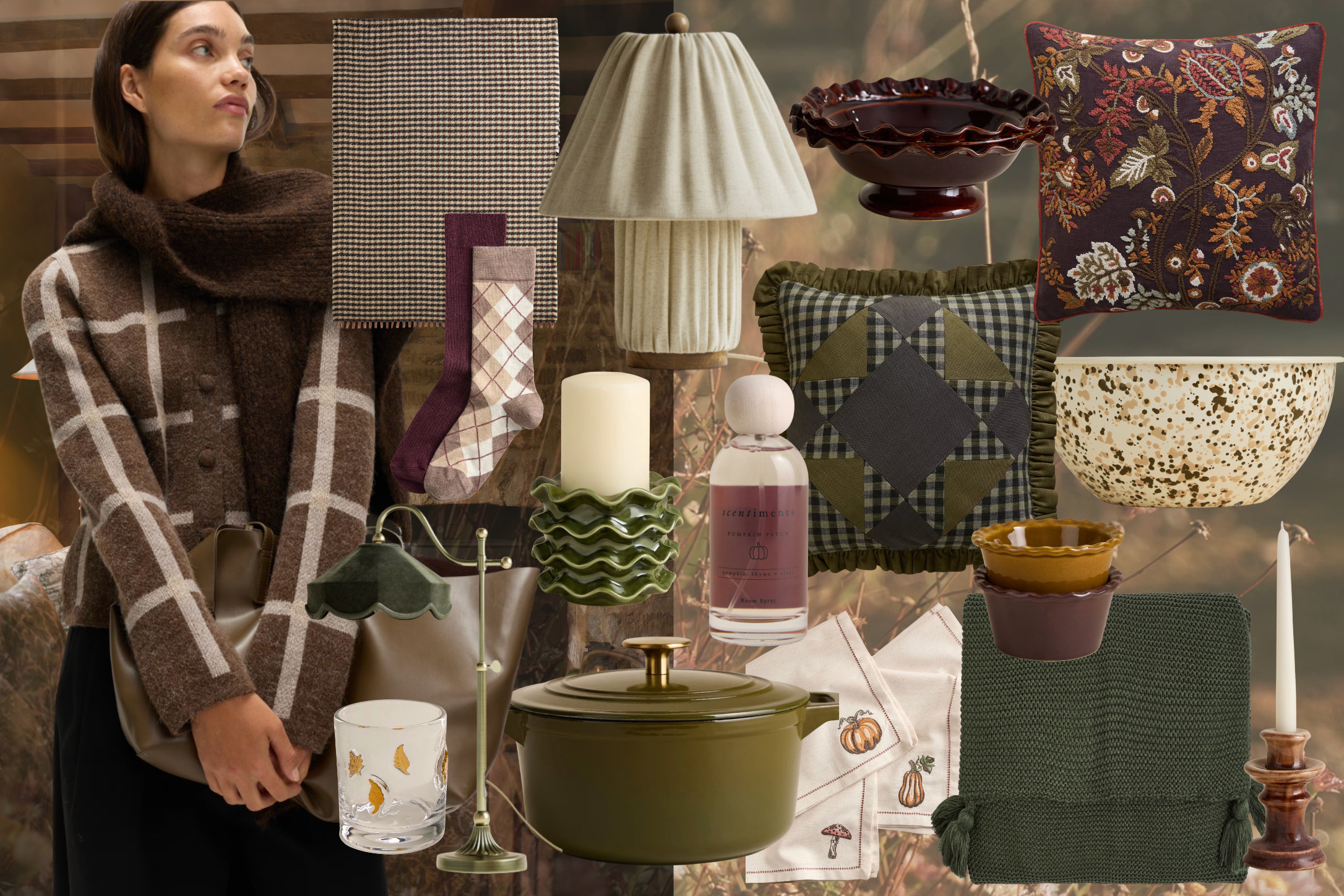 Autumn homeware and interiors from the high-street 🍂Marks & Spencer new in for Autumn. Knitted cardigan, argyle, autumnal homeware. Old money aesthetic, cottage core homeware 🫶🏻 

 #LTKuk #LTKautumn #LTKstyletip
