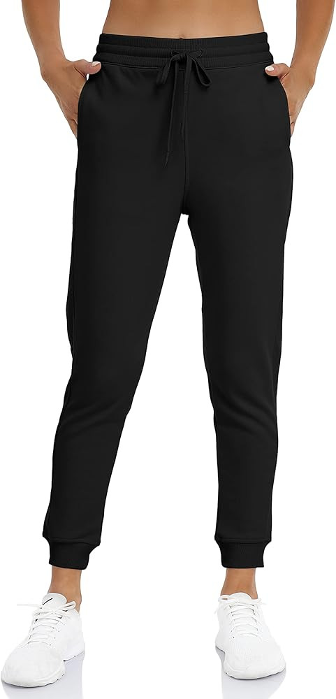 Colorfulkoala Women's Cotton Knit Jersey Joggers with Pockets Casual Workout Sweatpants | Amazon (US)