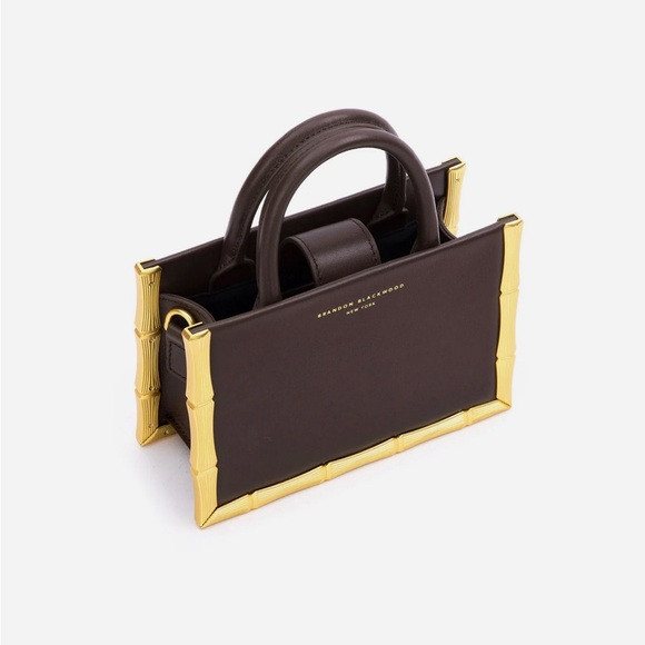 NWT Brandon Blackwood Bamboo B Tote - Brown & Gold | Poshmark