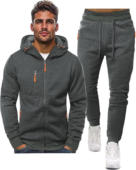 Hakjay Sweatsuits for Men 2 Piece Hoodie Men's Jogging Tracksuit Set Casual Athletic Long Sleeve ... | Amazon (US)