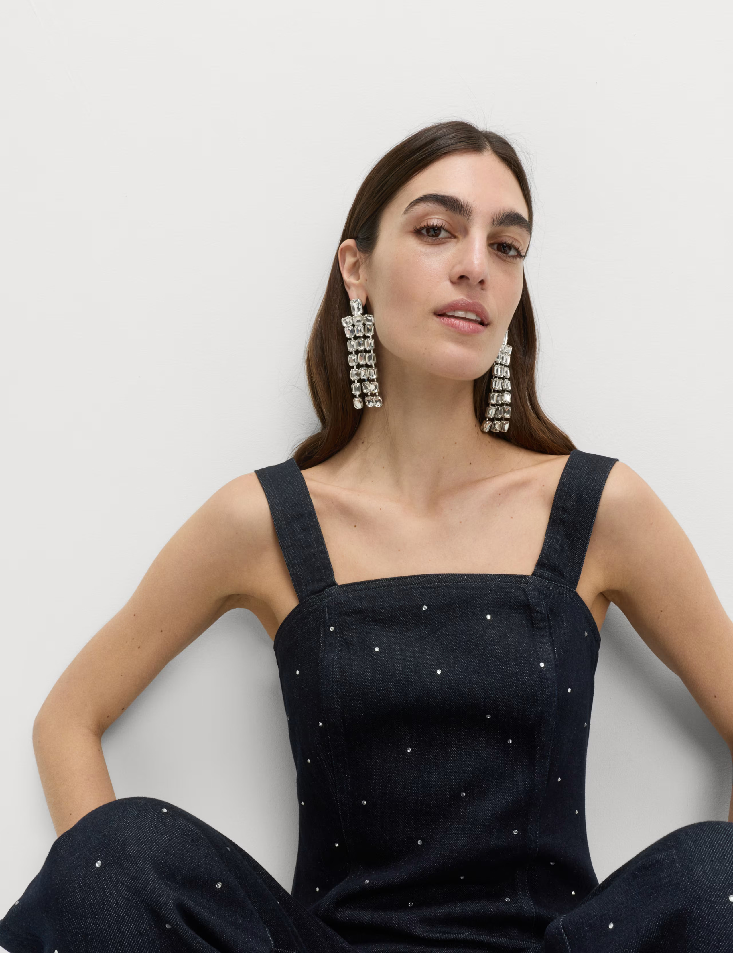 Cotton Rich Embellished Square Neck Denim Top | Marks & Spencer (UK)