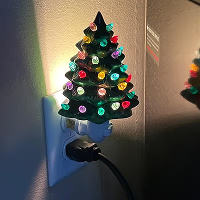Collections Etc Ceramic Christmas Tree Night Light - 6" H, Nostalgic, Decorative Bathroom Decorat... | Amazon (US)