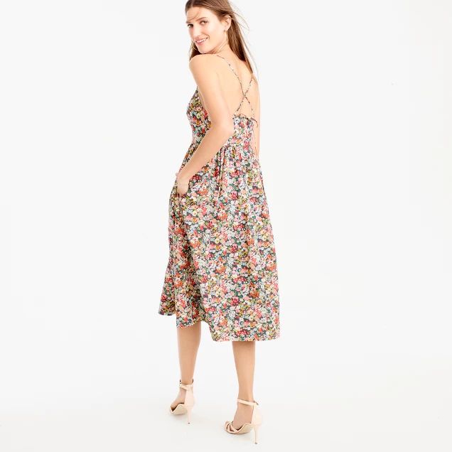 Lace-up back dress in Liberty® Thorpe floral | J.Crew US