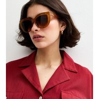 Burnt Orange Chunky Round Cat Eye Sunglasses New Look | New Look (UK)