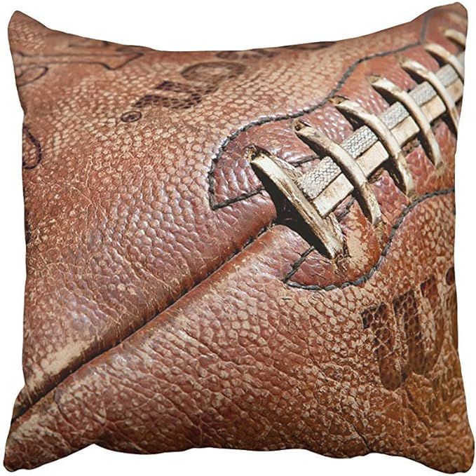 Mesllings Sports Vintage Distressed Leather Football Decorative Throw Pillow Case 18X18Inch,Home ... | Amazon (US)