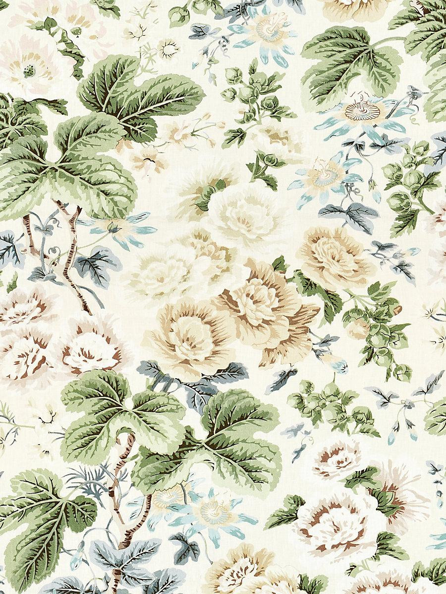Scalamandre Highgrove Linen Print Rich Cream Fabric | DecoratorsBest