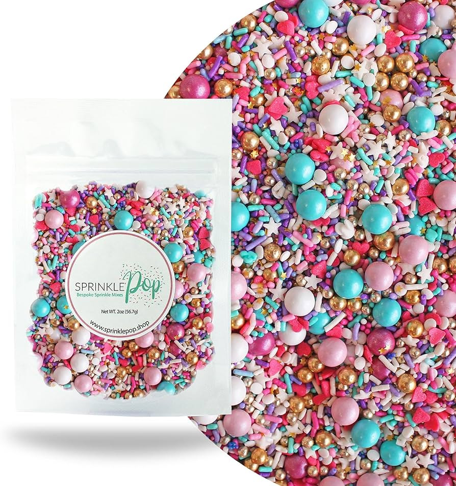 Hey Sugar! Sprinkle Mix| Sprinkles Made In USA By Sprinkle Pop| Pink White Aqua Purple Sprinkles ... | Amazon (US)