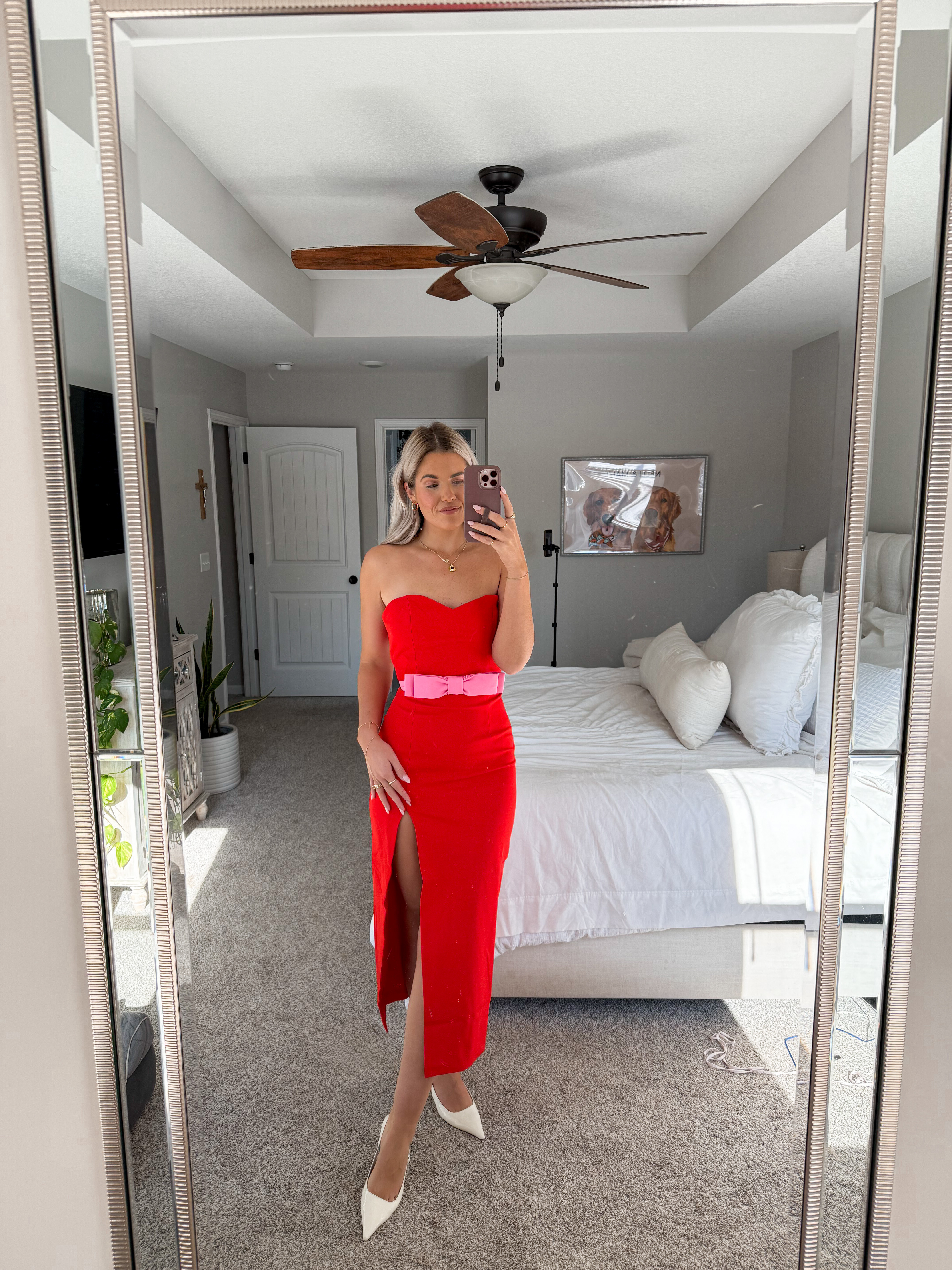 size UP in this dress. i’m in a 4 and need a 6!!! valentine’s day outfit inspo 

my heels are my wedding heels (a bit pricier so linking similar) :) 

#LTKParties #LTKStyleTip #LTKSeasonal