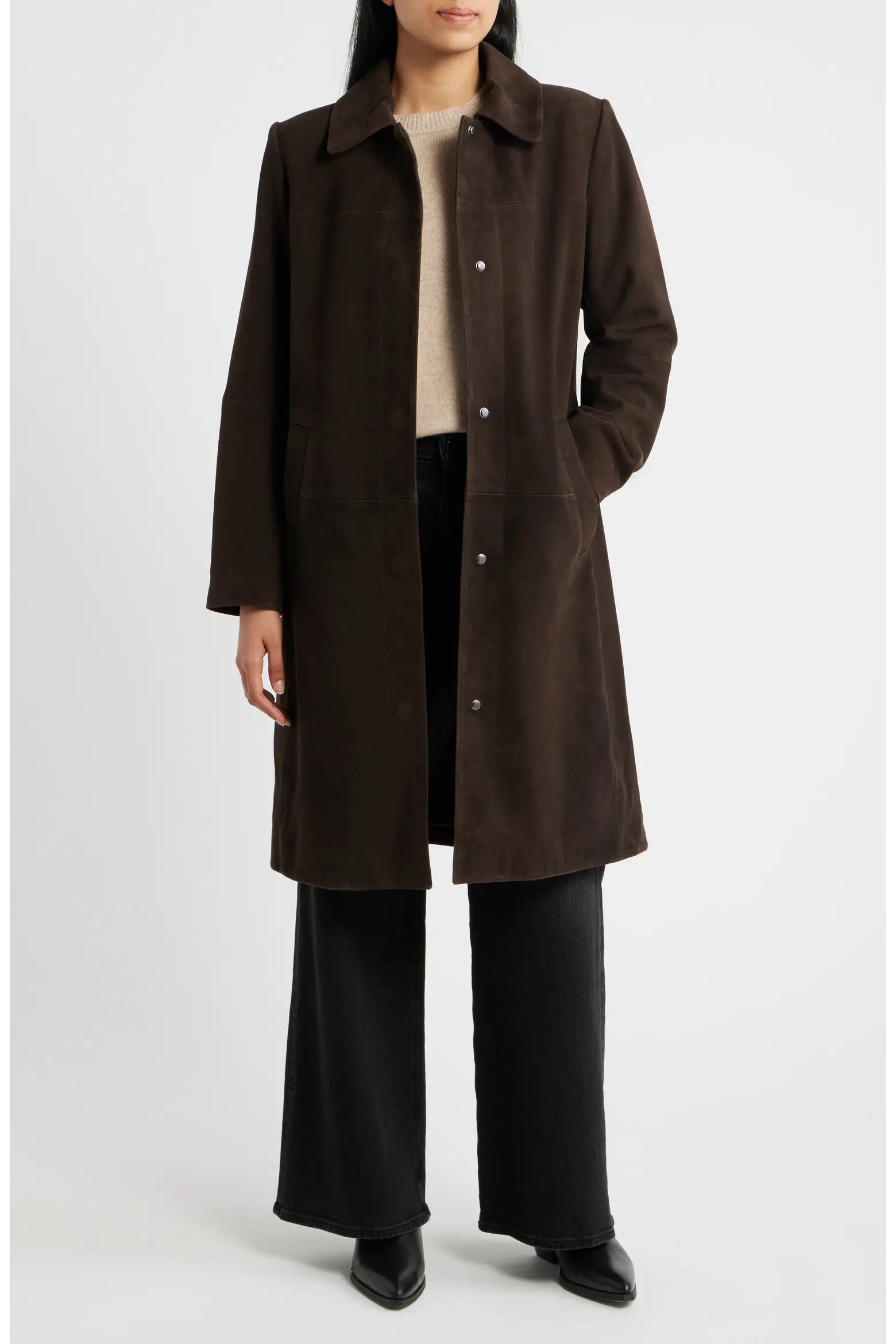 Long Suede Coat (Women) | Nordstrom | Nordstrom