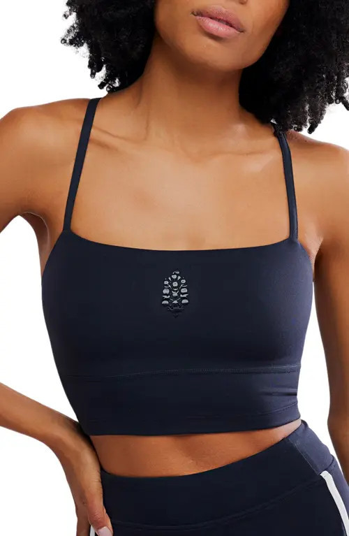 Free People FP Movement Never Better Longline Sports Bra in Black at Nordstrom, Size Large | Nordstrom