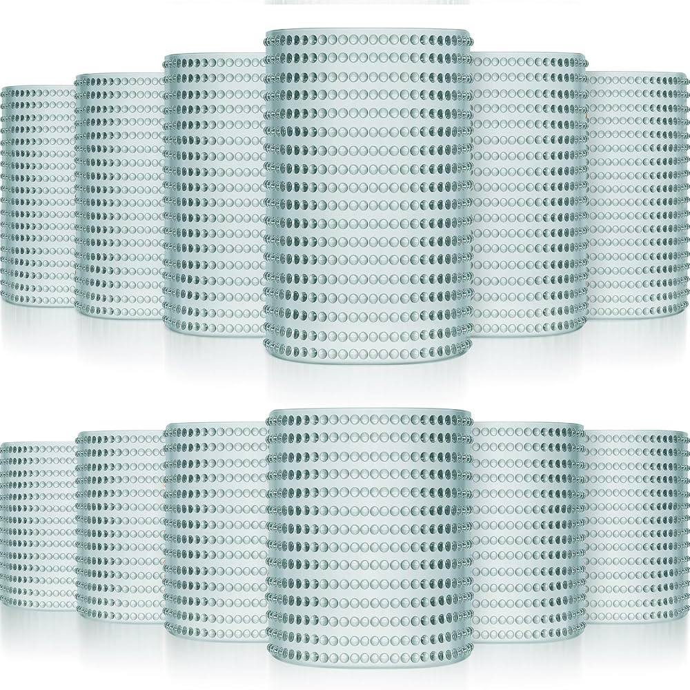 Foaincore 12 Count Hobnail Drinking Glasses Set Vintage Glassware Old Fashioned Beverage Glasses ... | Amazon (US)