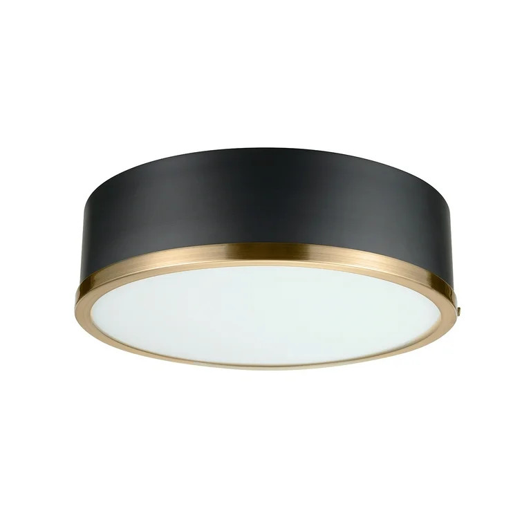 Better Homes & Gardens 14" -2 Lights Matte Black Flush Mount,Glass Shade | Walmart (US)