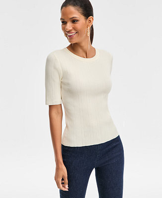 I.N.C. International Concepts Women's Rib-Knit Crewneck Sweater, Macy's Exclusive  - Macy's | Macy's