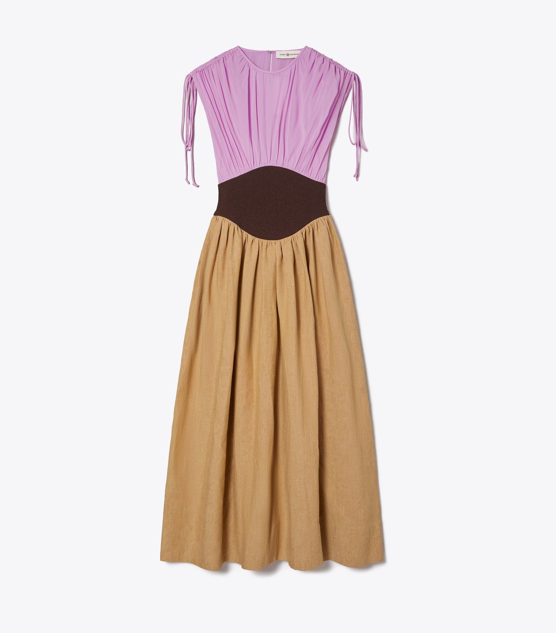 Silk Chiffon Linen Burlap Dress | Tory Burch (US)
