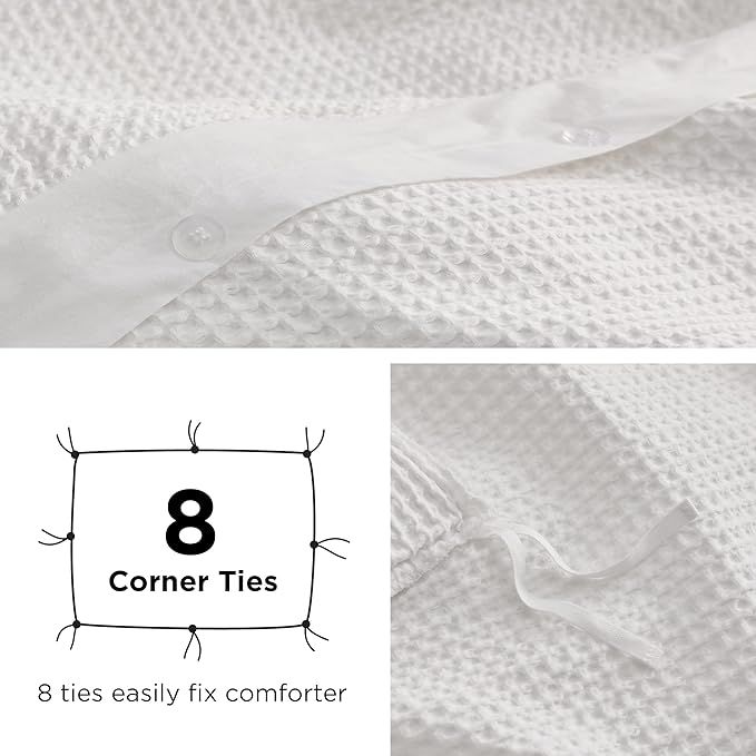 Bedsure Cotton Duvet Cover King - 100% Cotton Waffle Weave Coconut White Duvet Cover King Size, S... | Amazon (US)