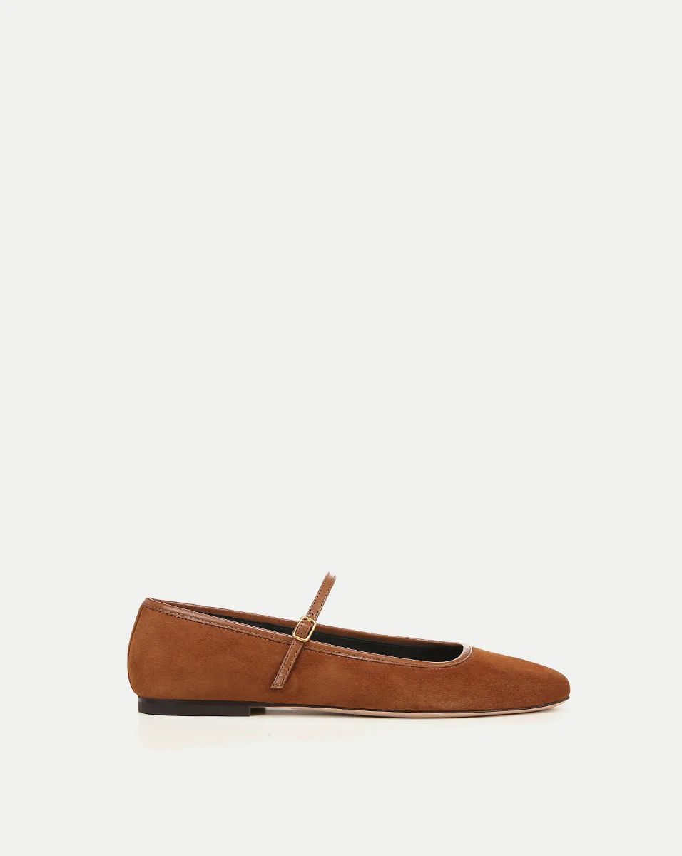 Ellie Suede Flat in Caramel | Veronica Beard | Veronica Beard