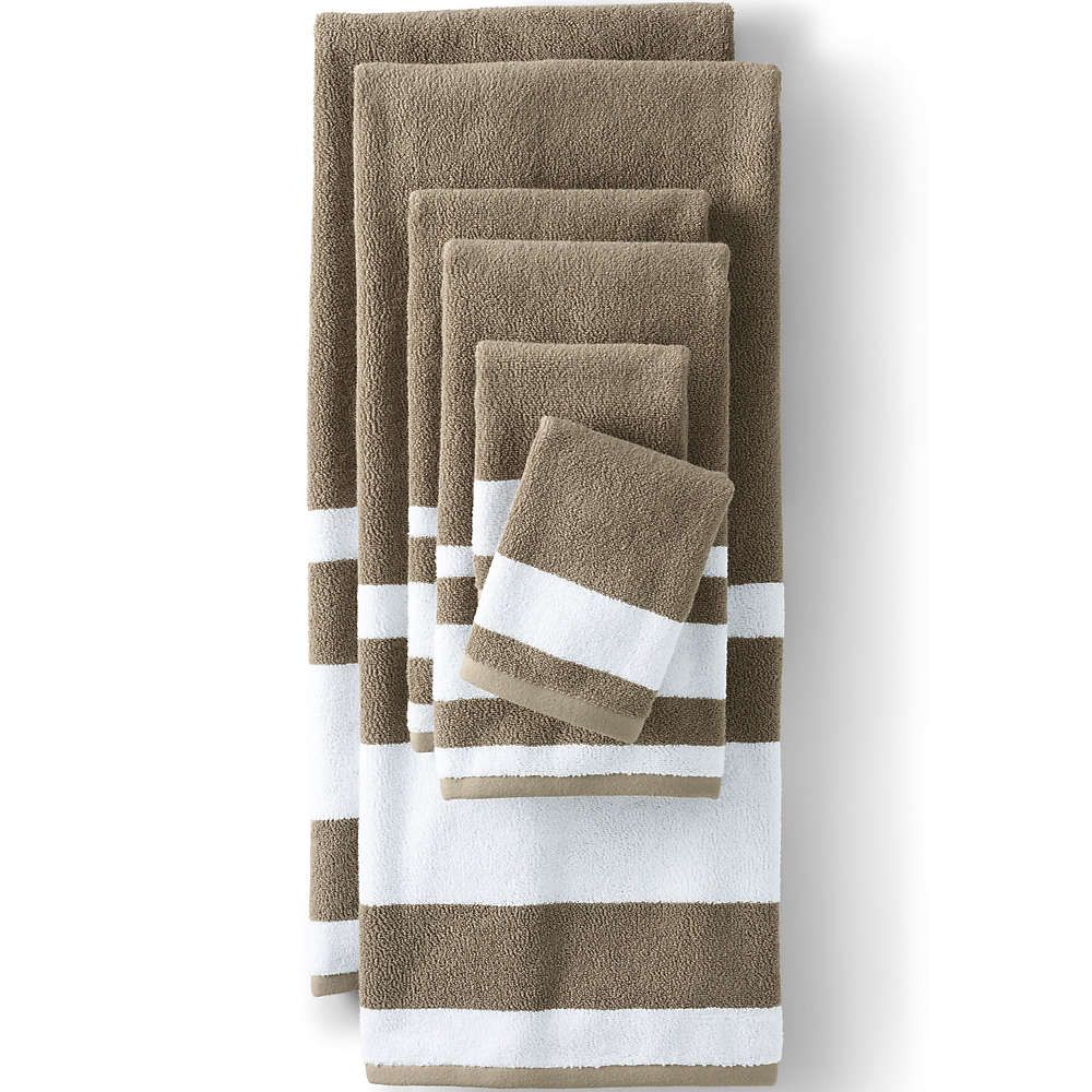 Premium Supima Cotton Stripe Bath Towel | Lands' End (US)