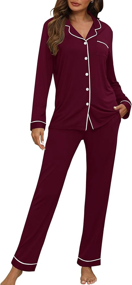 Women Pajama Set Long Sleeve Sleepwear Fashion Night Wear | Amazon (US)