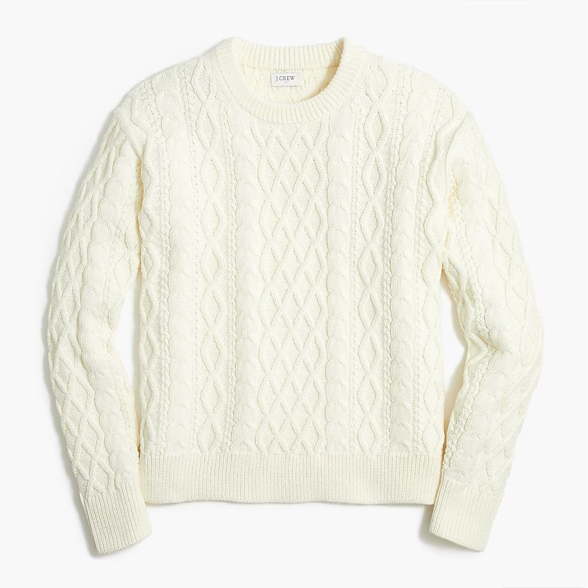 Cable crewneck sweater | J.Crew Factory