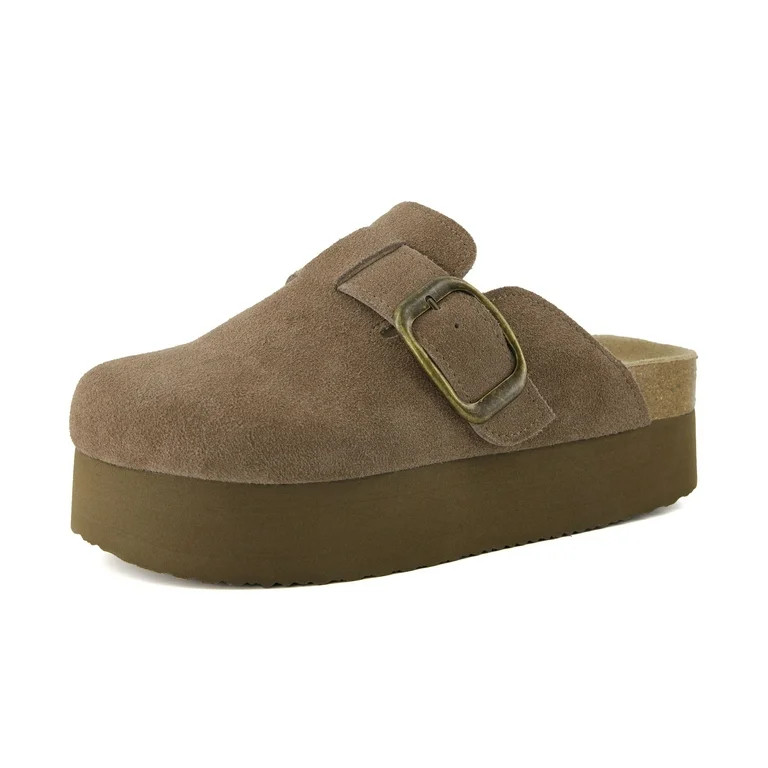 Cushionaire Women's Granola Genuine Suede Cork Footbed Platform Clog with +Comfort | Walmart (US)