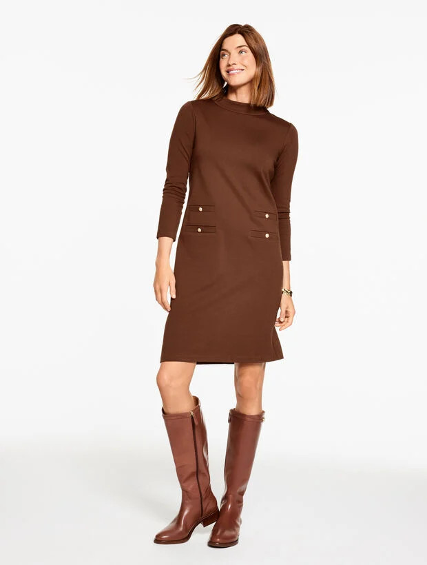 Luxe Ponte Mockneck Dress | Talbots