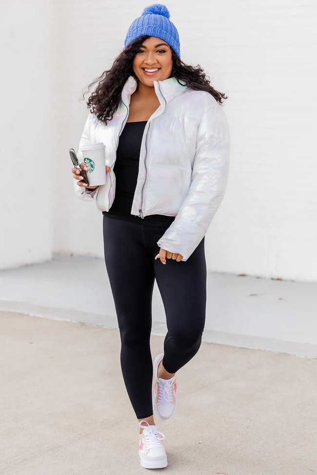 Feeling My Best Iridescent Puffer Jacket | Pink Lily