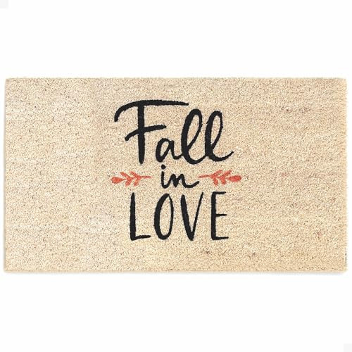 THEODORE MAGNUS Fall Door Mat - Welcome Mat for Front Door with Non-Slip Backing - Durable Doormat - Perfect for Outside Entrance and Entryway Matt - Outdoor/Indoor - Fall in Love - 17" x 30" | Amazon (US)