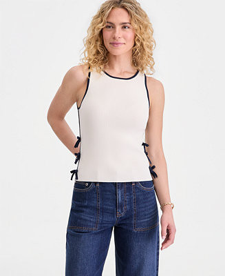Women's Bow-Trim Sleeveless Sweater Tank Top, Macy's Exclusive | Macy's