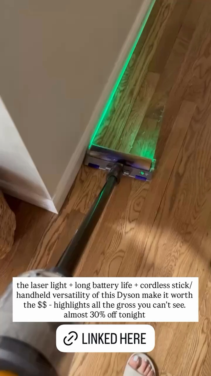 the laser light + long battery life + cordless stick/ handheld versatility of this Dyson make it worth the $$ - highlights all the gross you can't see.

#LTKHome #LTKdayinmylife #LTKSaleAlert
