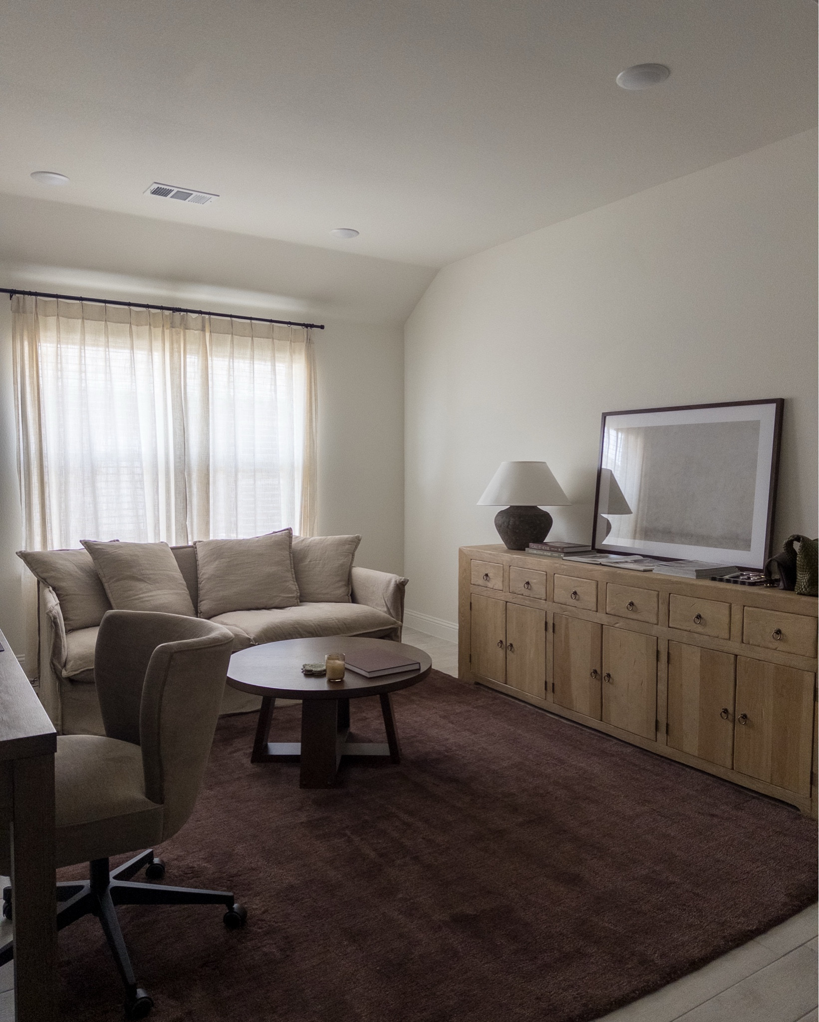 New home office reveal!! 

A few things I can’t like:
- Sideboard is was custom by @brandywine.tx
- Sofa is from Crate & Barrel but discontinued
- Desk is Living Spaces 
- Desk chair is Cloth & Company but discontinued 
- Cutie silver touch lamp, candle, and coasters are Zara 

Office inspo, home office, cozy home office, home office design, affordable home office, budget friendly home finds, Walmart home finds, Walmart furniture 

#LTKHome #LTKStyleTip