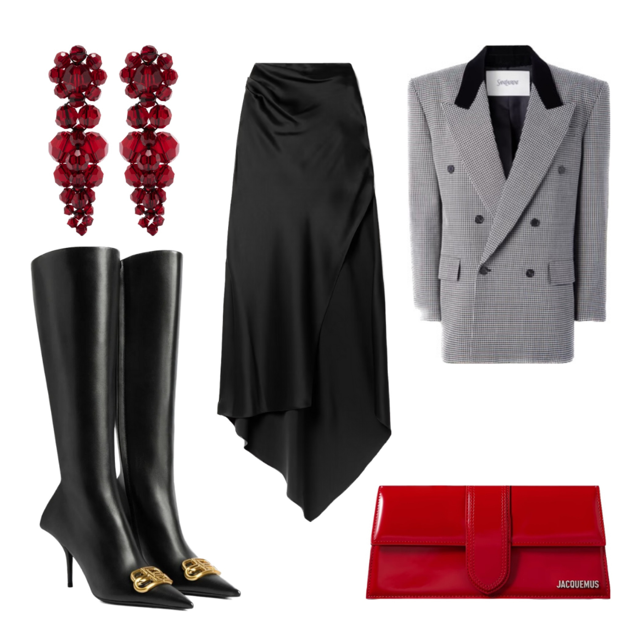 Chic, modern outfit with red details ! 


#LTKeurope