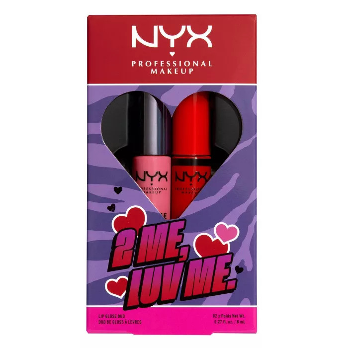 NYX Professional Makeup 2 ME, LUV ME Valentines Butter Lip Gloss Duo - 2pk/0.54 fl oz | Target
