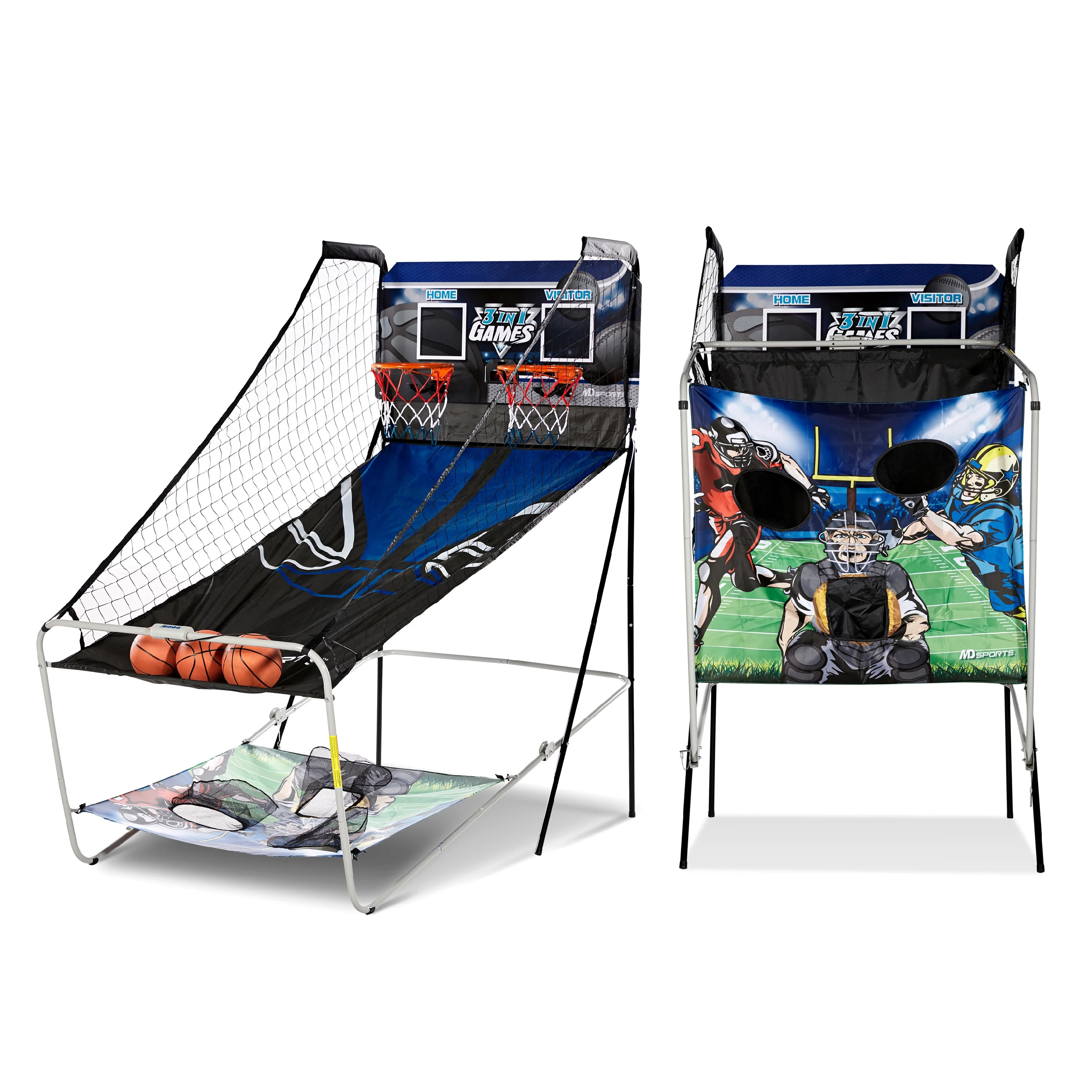 3-in-1 Arcade Basketball Combo Game, Football Baseball Indoor Sports Game with LED Electronic Sco... | Walmart (US)