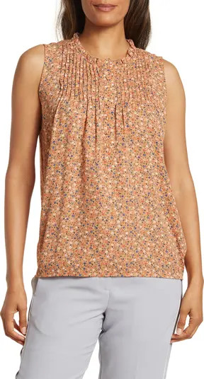 Pintuck Sleeveless Henley Blouse | Nordstrom Rack