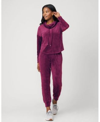 Women's Velour Cowlneck Jogger Set | Macy's