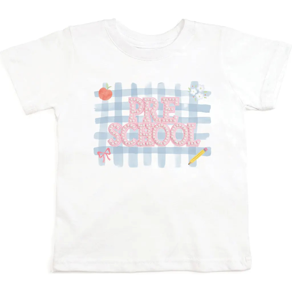 Sweet Wink Preschool Pearl Patch Short Sleeve T-Shirt in White at Nordstrom, Size 3T | Nordstrom