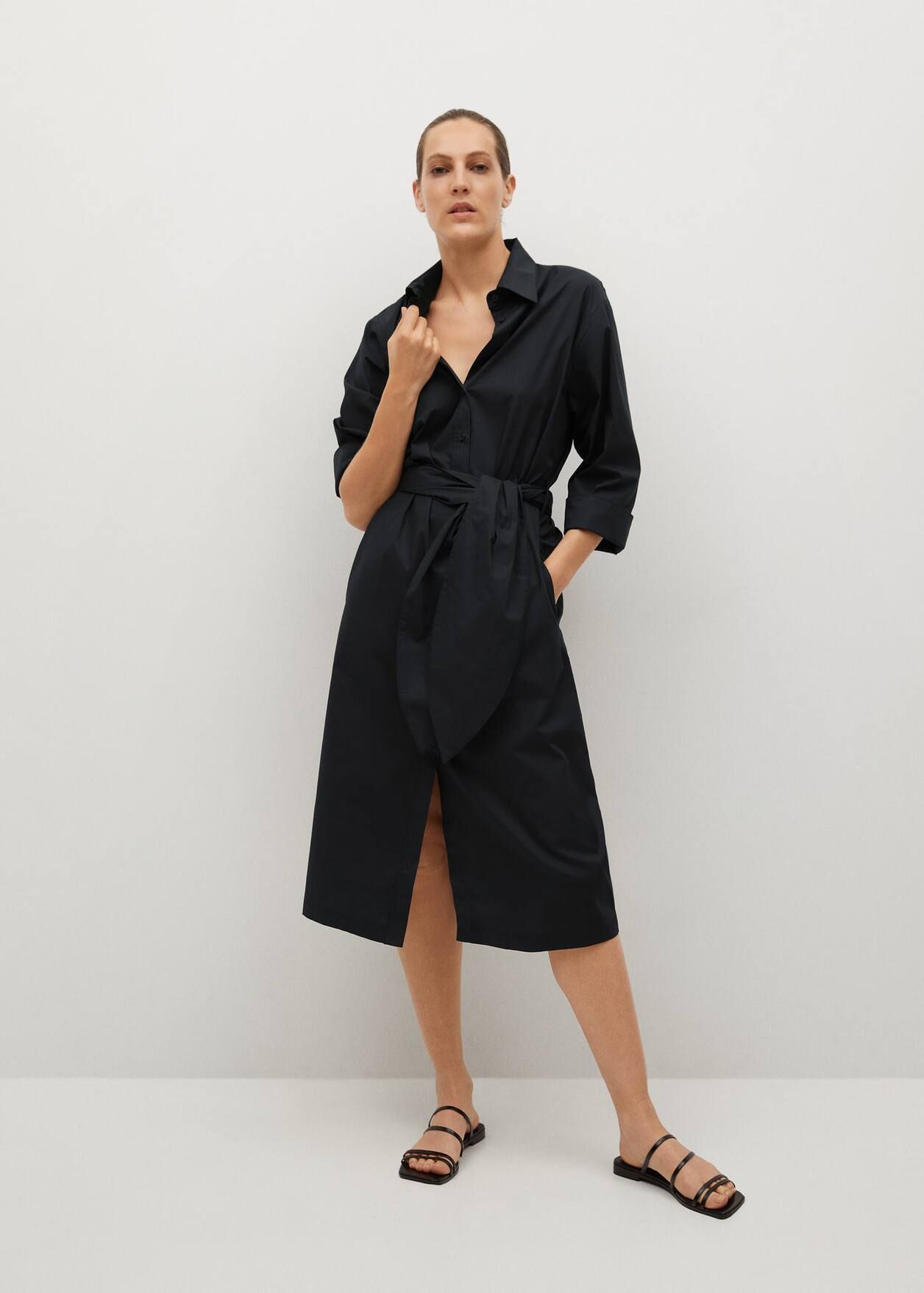 Cotton shirt dress | MANGO (US)