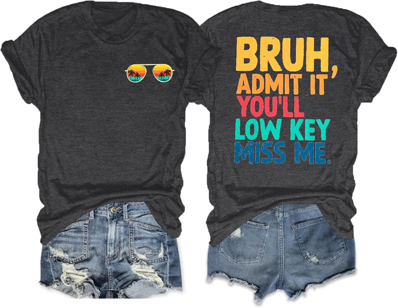 Amazon.com: Last Day of School Shirts Bruh Teacher T-Shirt Admit It You'll Low Key Miss Me Bruh Vacation | Amazon (US)