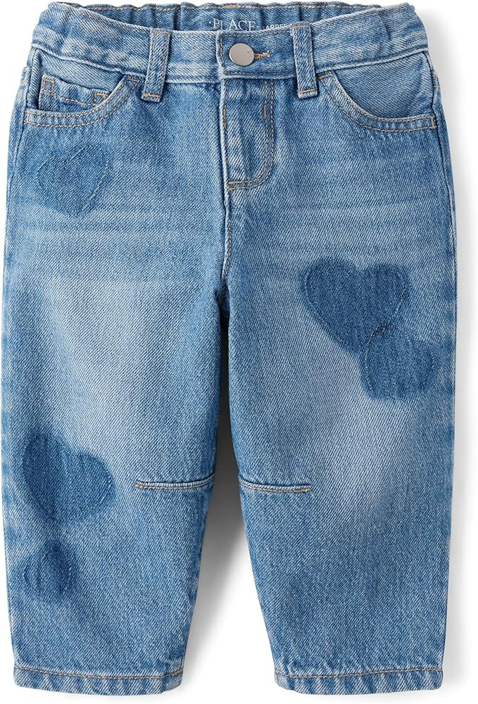 The Children's Place Baby Girls' and Toddler Barrel Leg Jeans | Amazon (US)