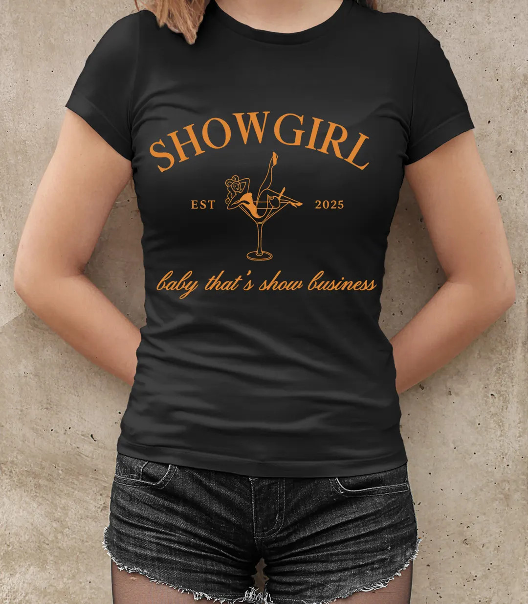 Taylor swift Showgirl T-Shirt: "Baby That's Show Business" Cotton Tee | Etsy (US)