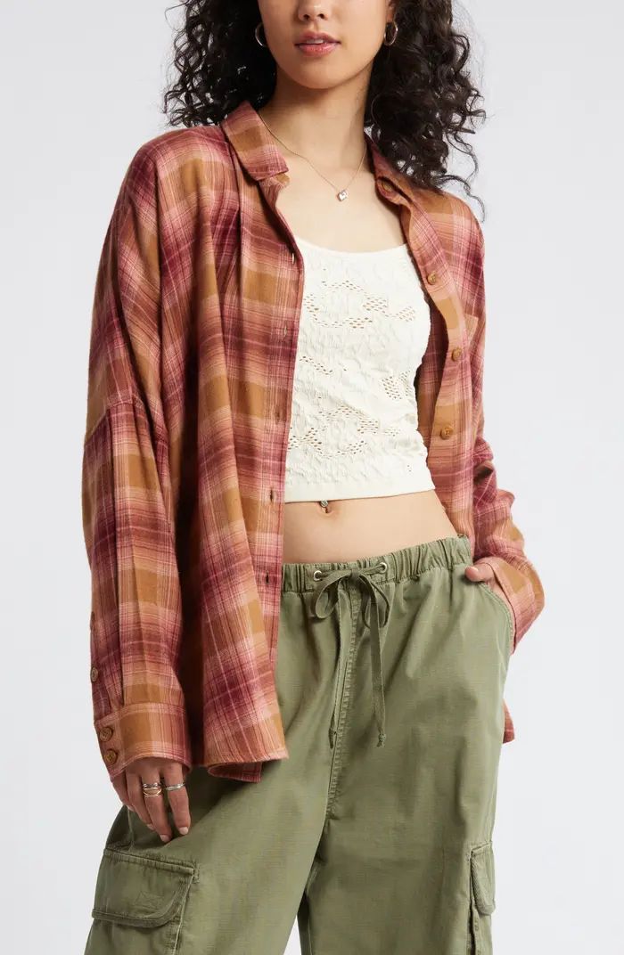 BP. Plaid Oversize Flannel Button-Up Shirt | Nordstrom | Nordstrom