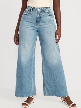 Extra High-Waisted A-Line Wide-Leg Jeans for Women | Old Navy (US)