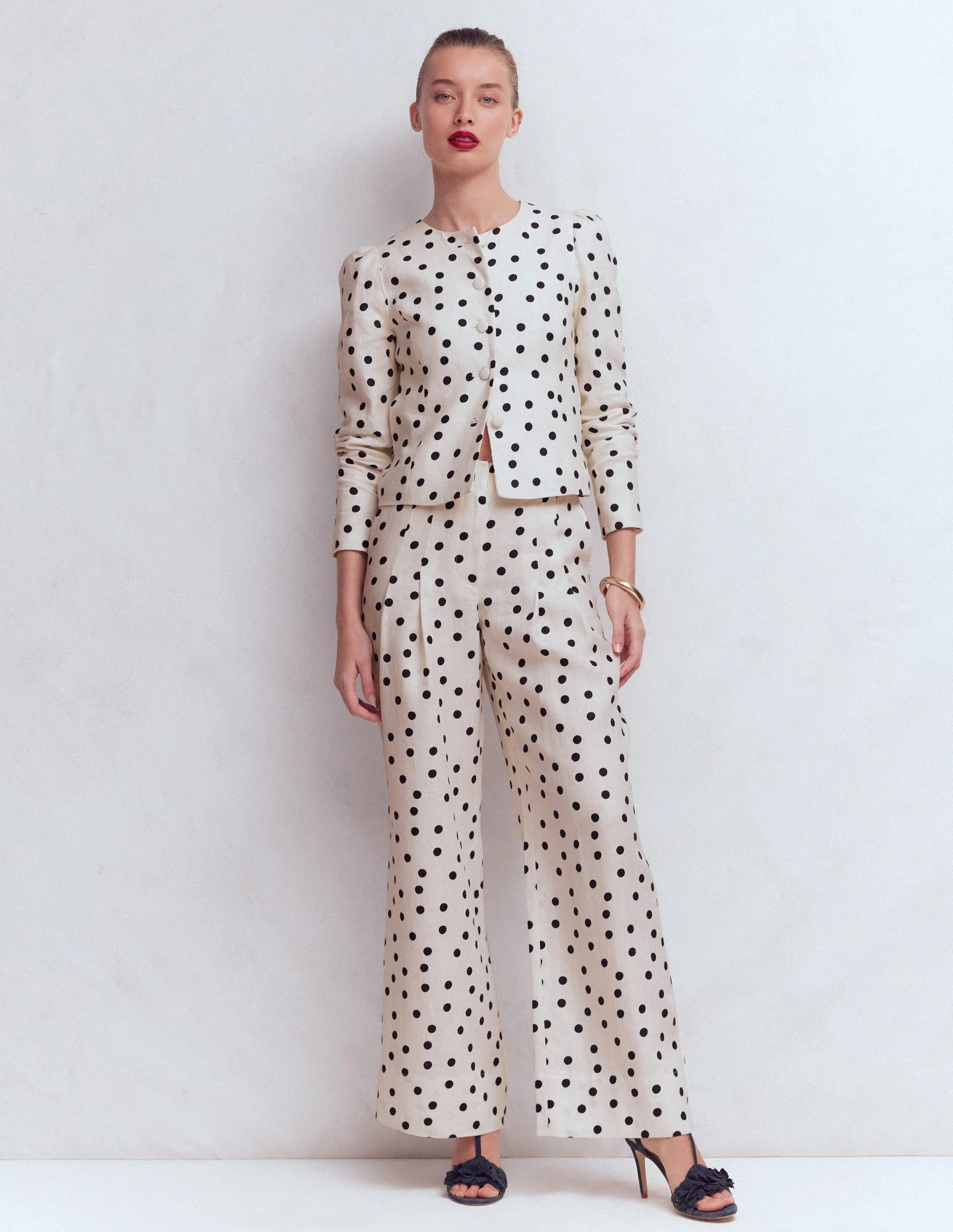 Mayfair Linen Pants-Ivory, Painted Dot | Boden (US)
