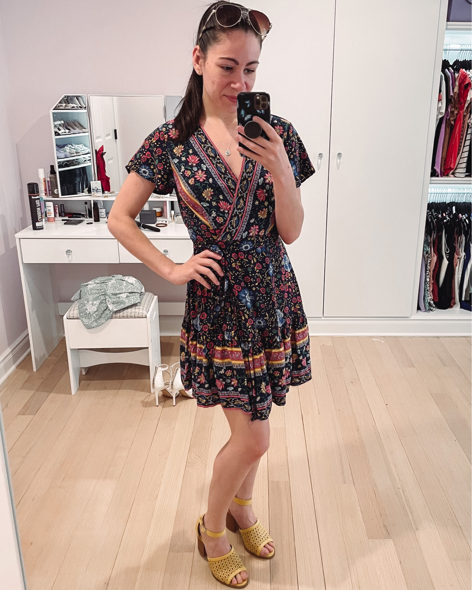 Love the pretty colors on this short sleeve mini for an Easter dress. So easy to throw on and go for an outdoor wedding guest or vacation look too. 

#LTKunder50 #LTKSeasonal #LTKwedding