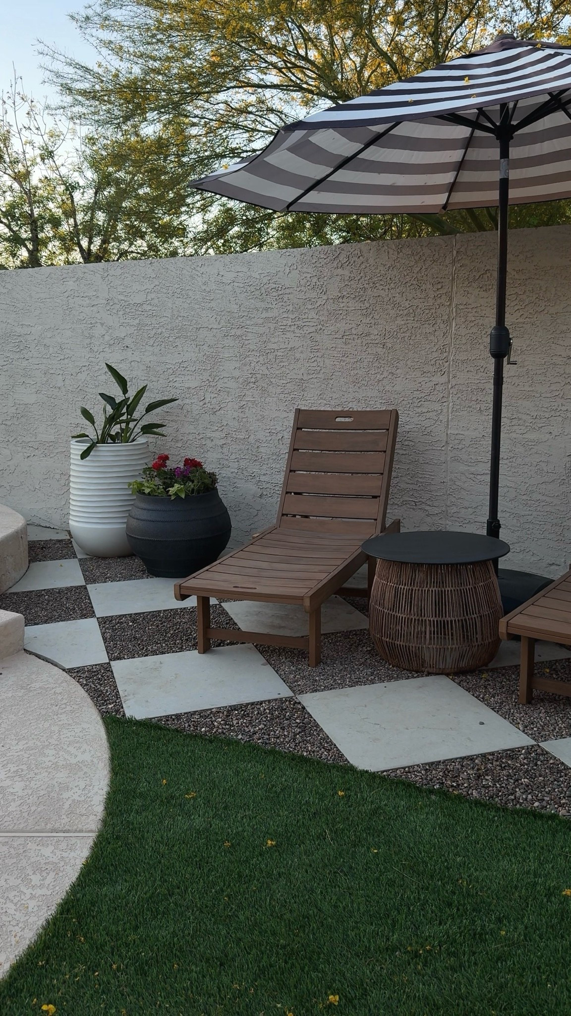 It’s officially pool season in AZ so we wanted to do a little backyard refresh! 
We used this mulch glue to anchor down the pea gravel so that it doesn’t move around when you walk on it or set furniture! These perennials also made such a difference with this pop of color!! I love the look of the sweet potato vine and it’s already starting to grow and spill over the edge of the pot. 
I’ve linked some similar pool loungers too.

#LTKSeasonal #LTKHome #LTKSaleAlert