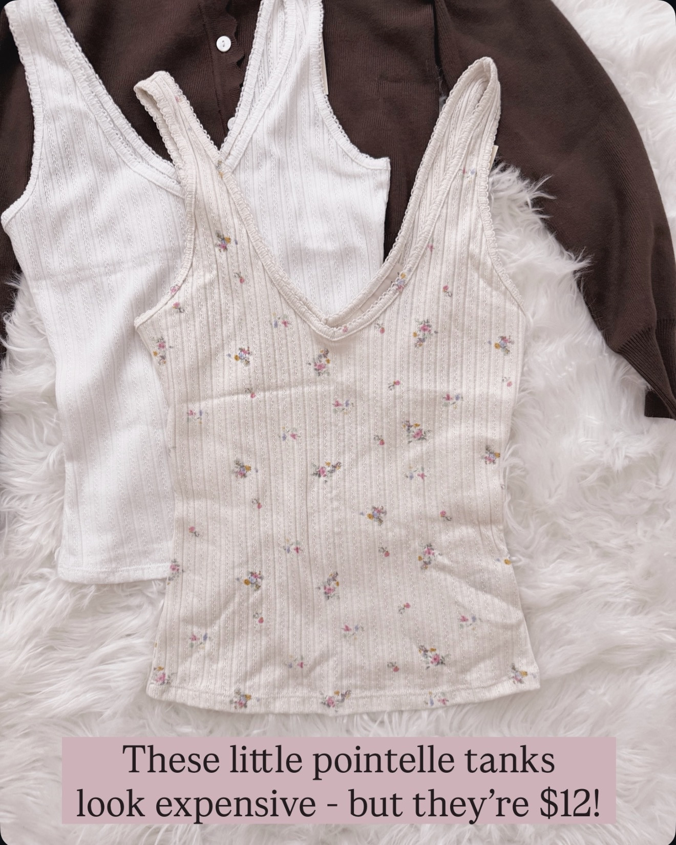 These are so good and way more expensive than they are.

pointelle tank, ribbed tank top, spring basics, layering tops, affordable fashion finds, everyday essentials, casual outfit staples, neutral tops, floral tank top, summer basics, cute tanks, womens basics

#LTKOver40 #LTKootd #LTKSeasonal