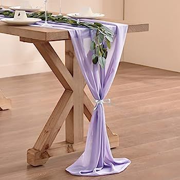 Socomi 10ft Lavender Chiffon Table Runner 29x120 Inches Wedding Runner Sheer Bridal Shower Party ... | Amazon (US)