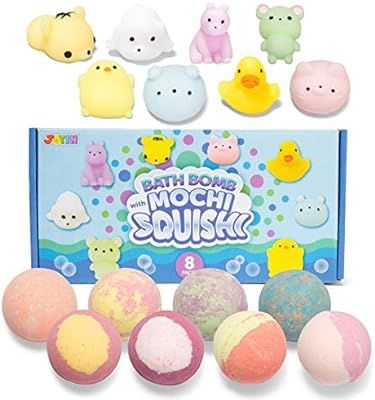 Bath Bombs for Kids with Mochi Squishy, 8 Pack Bubble Bath Bombs with Surprise Toy Inside, Natura... | Amazon (US)