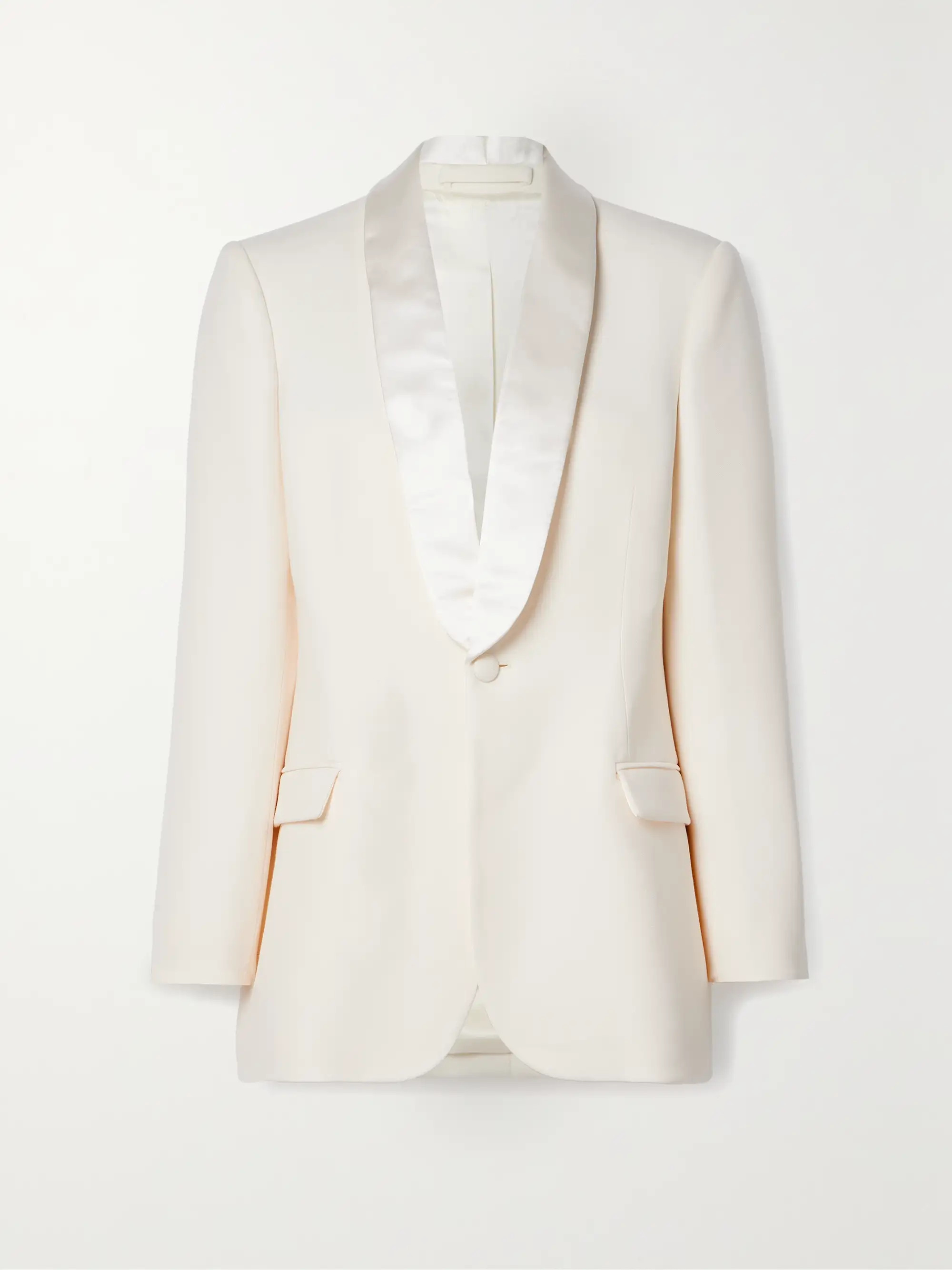Silk-satin trimmed grain de poudre wool blazer | NET-A-PORTER (US)