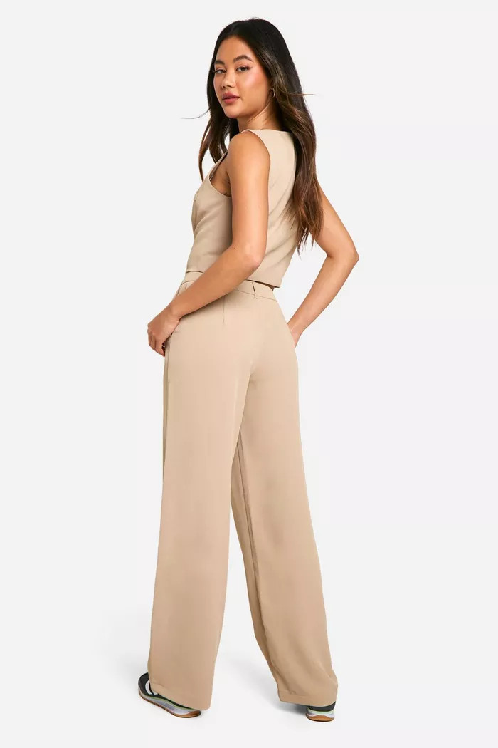 Wide Leg Relaxed Fit Dress Pants | boohoo (US & Canada)